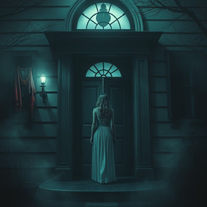 A Women At The Door Of A Haunted House Thumb